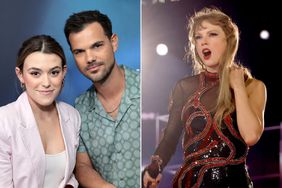 ay Lautner and Taylor Lautner visit SiriusXM at SiriusXM Studios,Taylor Swift performs onstage during "Taylor Swift | The Eras Tour" 