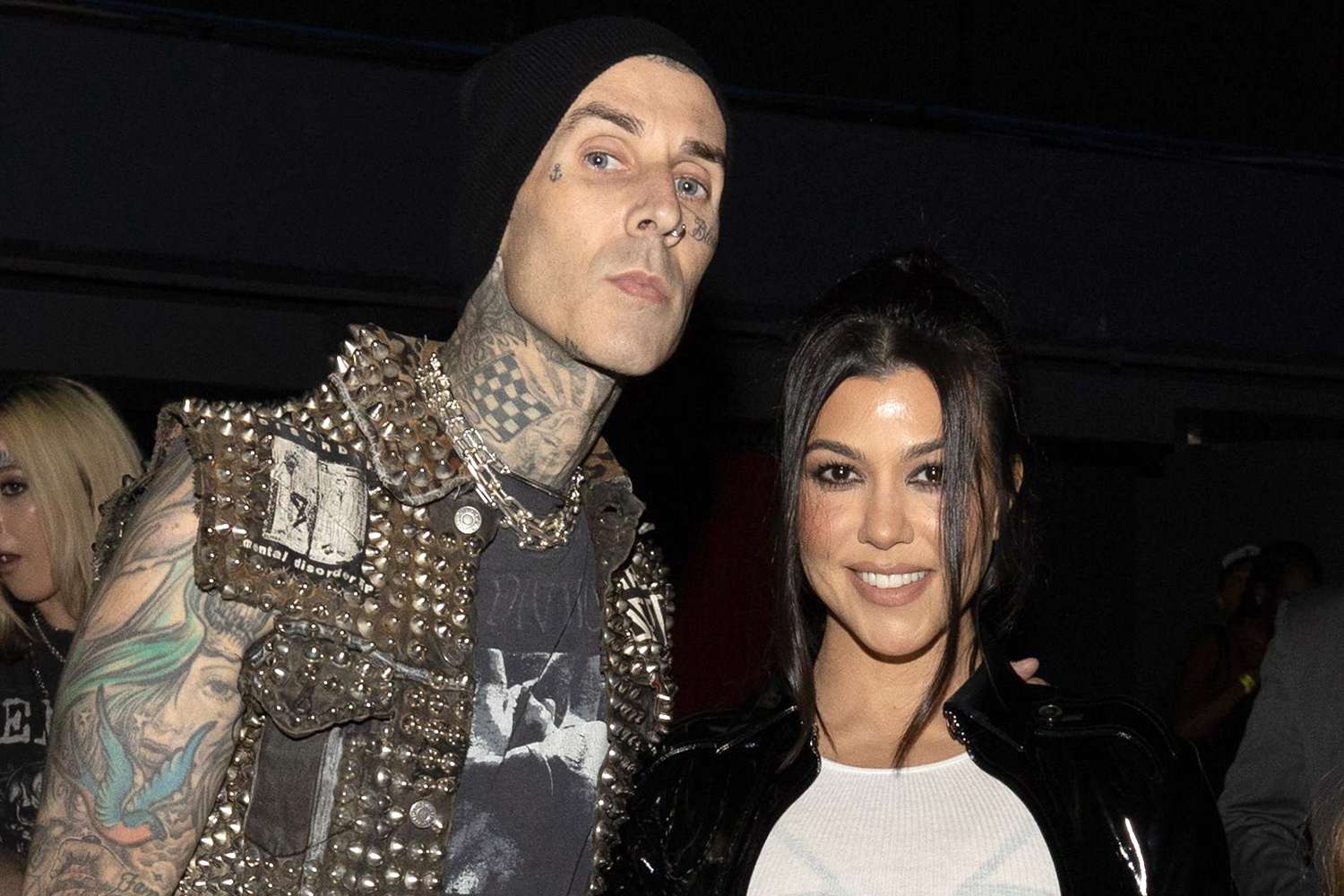 Travis Barker and Kourtney Kardashian Machine Gun Kelly in concert at The Kia Forum