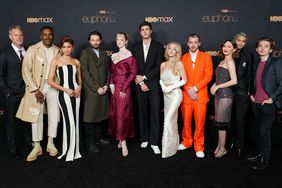 Eric Dane, Colman Domingo, Zendaya, Sam Levinson, Hunter Schafer, Jacob Elordi, Sydney Sweeney, Angus Cloud, Maude Apatow, Dominic Fike and Austin Abrams attend HBO's "Euphoria" Season 2 Photo Call at Goya Studios on January 05, 2022 in Los Angeles, California