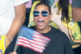 PARIS, FRANCE - JULY 29: Queen Latifah attends day three of the Paris 2024 Olympic Games Swimming event at the Paris La Defense Arena Aquatics Center on July 29, 2024 in Paris, France.