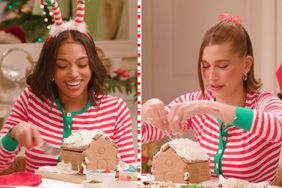 Lori Harvey and Hailey Bieber build gingerbread houses