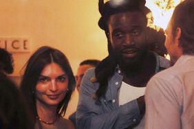 Emily Ratajkowski and rumored beau Shaboozey are seen mingling at the Blink Twice screening at the Metrograph in New York, fueling relationship speculation.