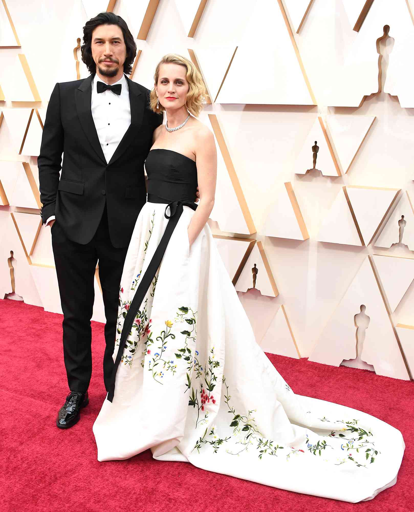 Adam Driver and Joanne Tucker arrives at the 92nd Annual Academy Awards at Hollywood and Highland on February 09, 2020 in Hollywood, California