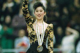 Kristi Yamaguchi of the United States wins a gold medal at the 1992 Winter Olympics in Albertville, France. 