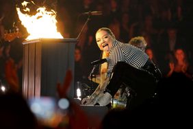 Elle King performs "Great Balls of Fire" during a tribute to the late Jerry Lee Lewis during the 56th Annual CMA Awards, at the Bridgestone Arena in Nashville, Tenn 56th Annual CMA Awards - Show, Nashville, United States - 09 Nov 2022