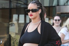 pregnant Rihanna was spotted leaving Pacific Design Center in West Hollywood