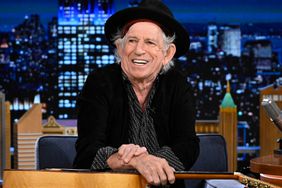 THE TONIGHT SHOW STARRING JIMMY FALLON -- Episode 1858 -- Pictured: Musician Keith Richards plays guitar during an interview on Friday, October 20, 2023