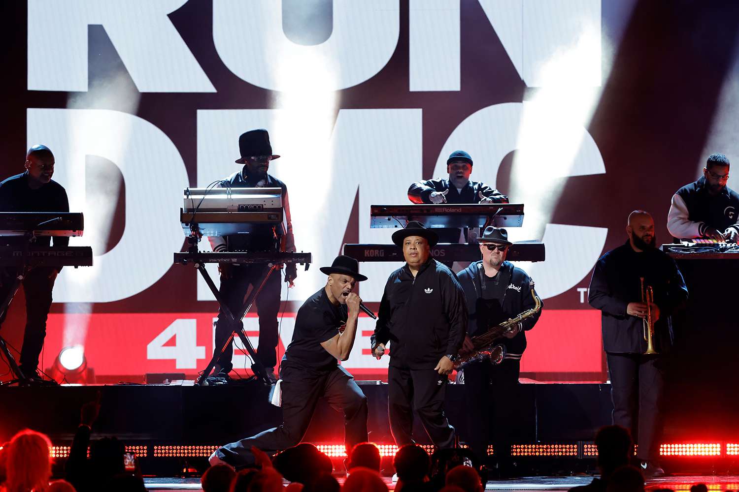 Darryl McDaniels and Joseph Simmons of Run-D.M.C. perform onstage during the 65th GRAMMY Awards at Crypto.com Arena on February 05, 2023 in Los Angeles, California.