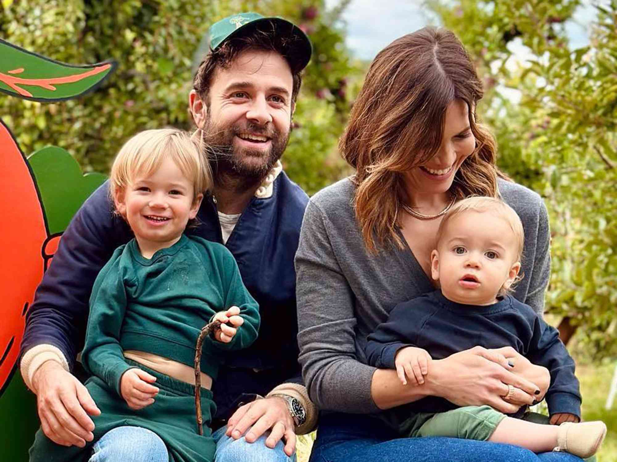 Mandy Moore and Taylor Goldsmith with their kids, August and Oscar.
