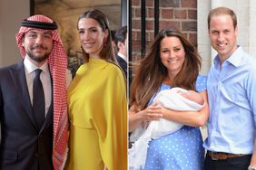 Prince William, Duke of Cambridge and Catherine, Duchess of Cambridge depart The Lindo Wing with their newborn Son at St Mary's Hospital on July 22, 2013Jordanian Royal Court, Crown Prince Hussein and his Fiancee Rajwa Al Saif at the Royal wedding