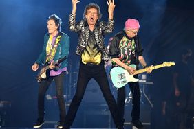 NASHVILLE, TENNESSEE - OCTOBER 09: Ronnie Wood, Mick Jagger and Keith Richards of The Rolling Stones perform onstage at Nissan Stadium on October 09, 2021 in Nashville, Tennessee. (Photo by Kevin Mazur/Getty Images)