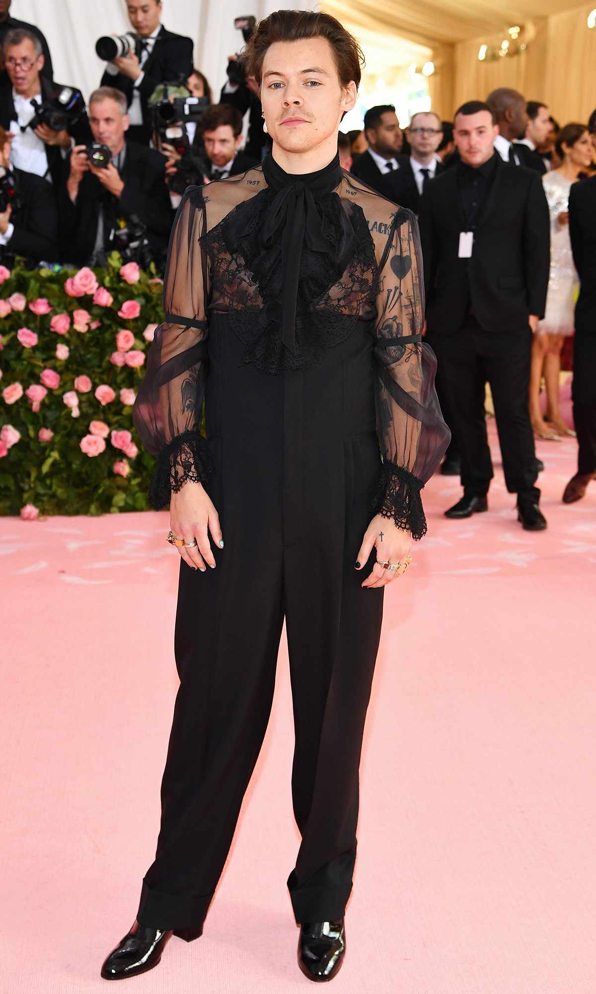 Harry Styles attends The 2019 Met Gala Celebrating Camp: Notes on Fashion at Metropolitan Museum of Art on May 06, 2019 in New York City