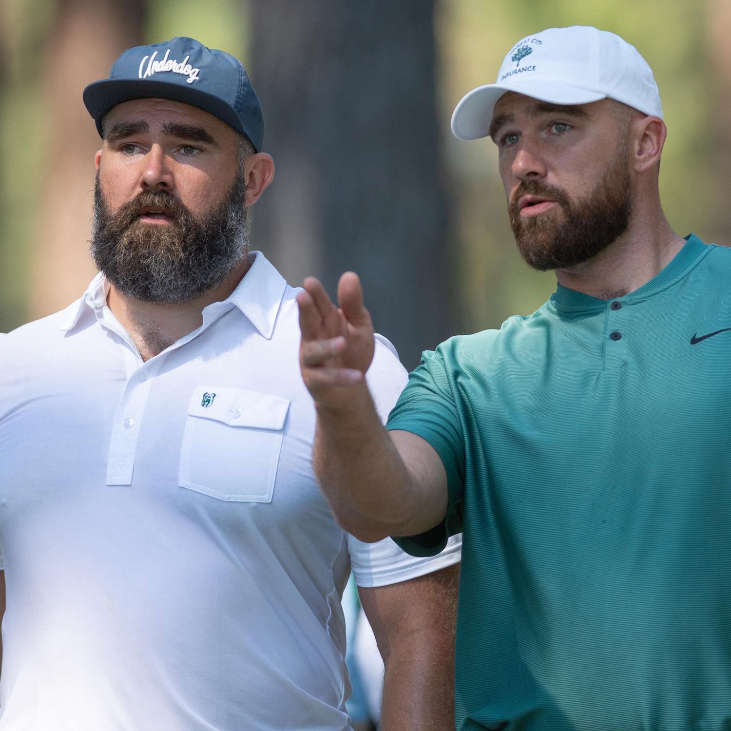 Travis Kelce and Jason Kelce during the ACC Celebrity Golf Championship presented by American Century 