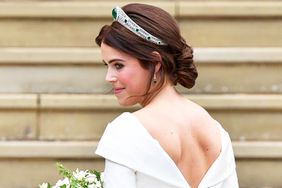 Princess Eugenie arrives at St George's Chapel ahead of her and Jack Brooksbank's wedding ceremony on October 12, 2018 in Windsor, England.