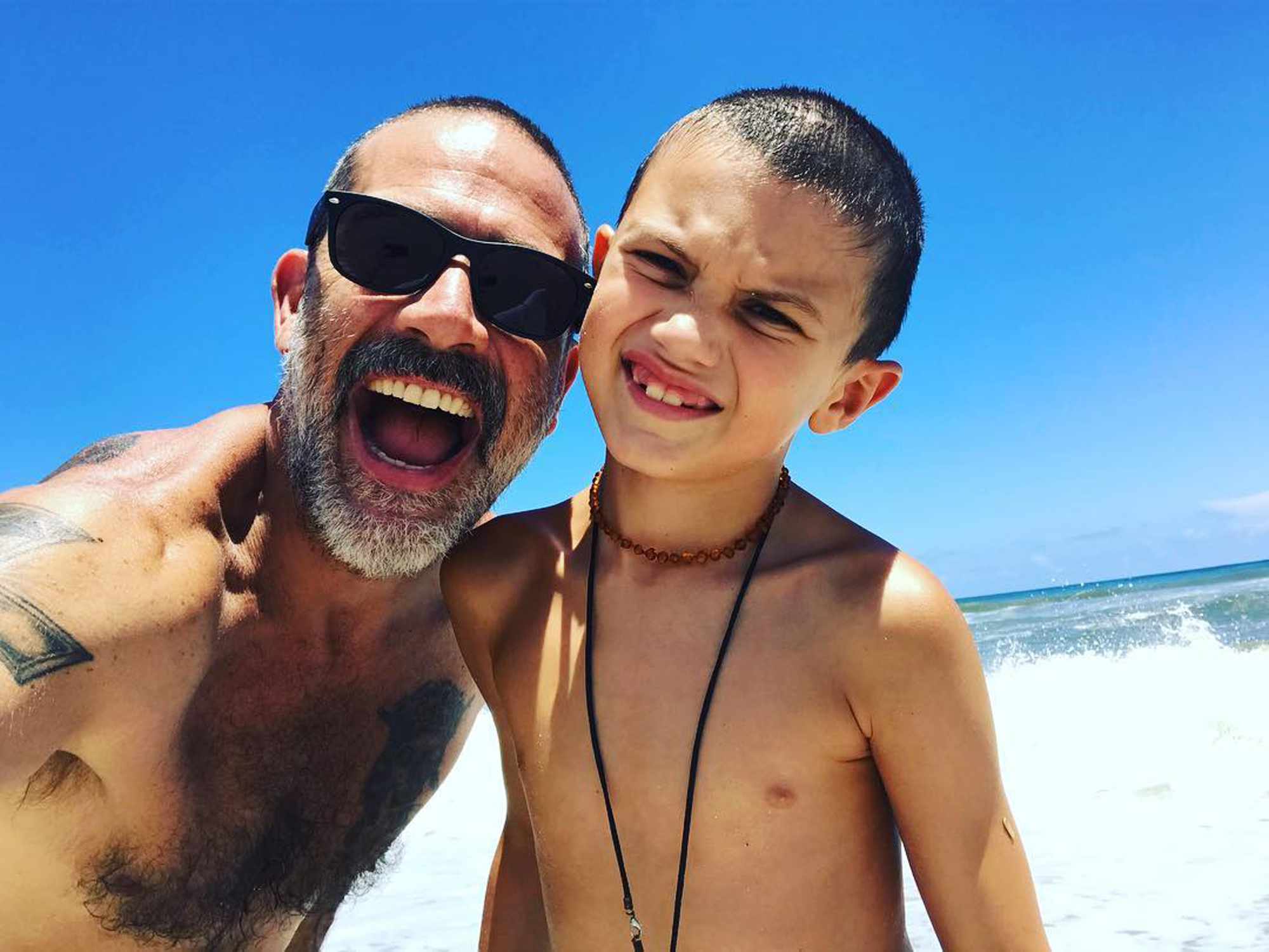 Jeffrey Dean Morgan and Augustus Morgan. 