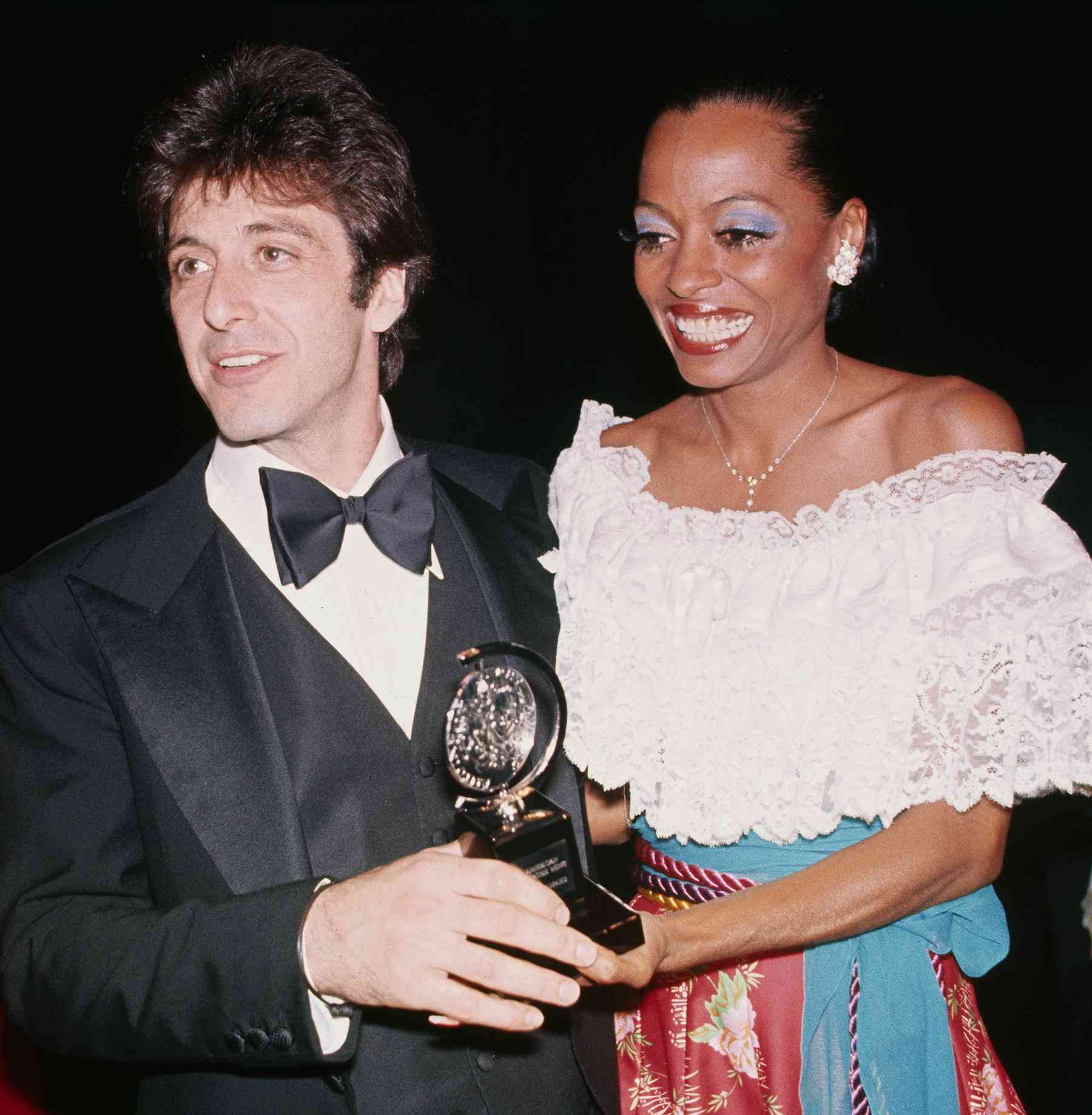 Al Pacino and Diana Ross Holding Tony Award