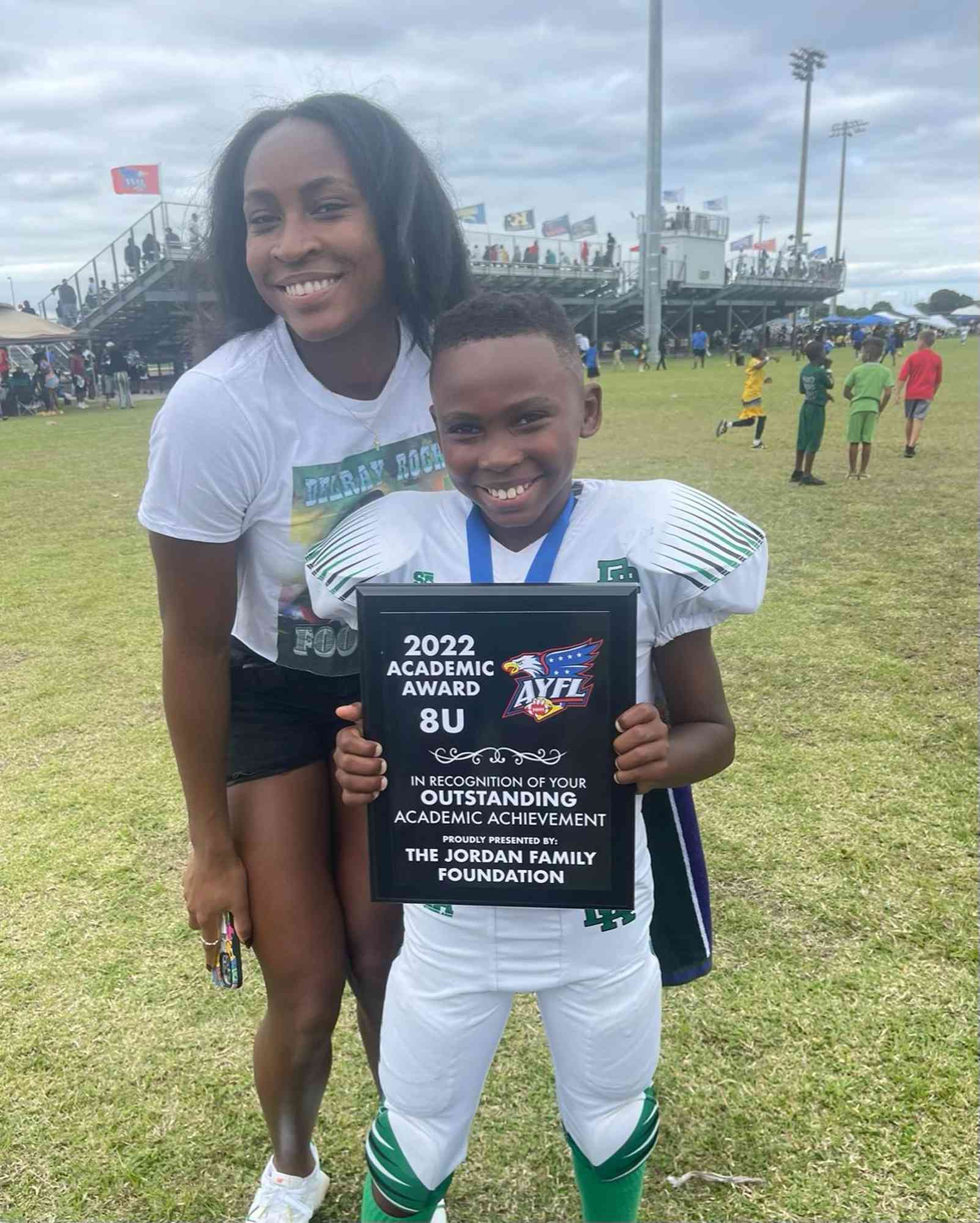 Coco Gauff and her brother Cameron Gauff.