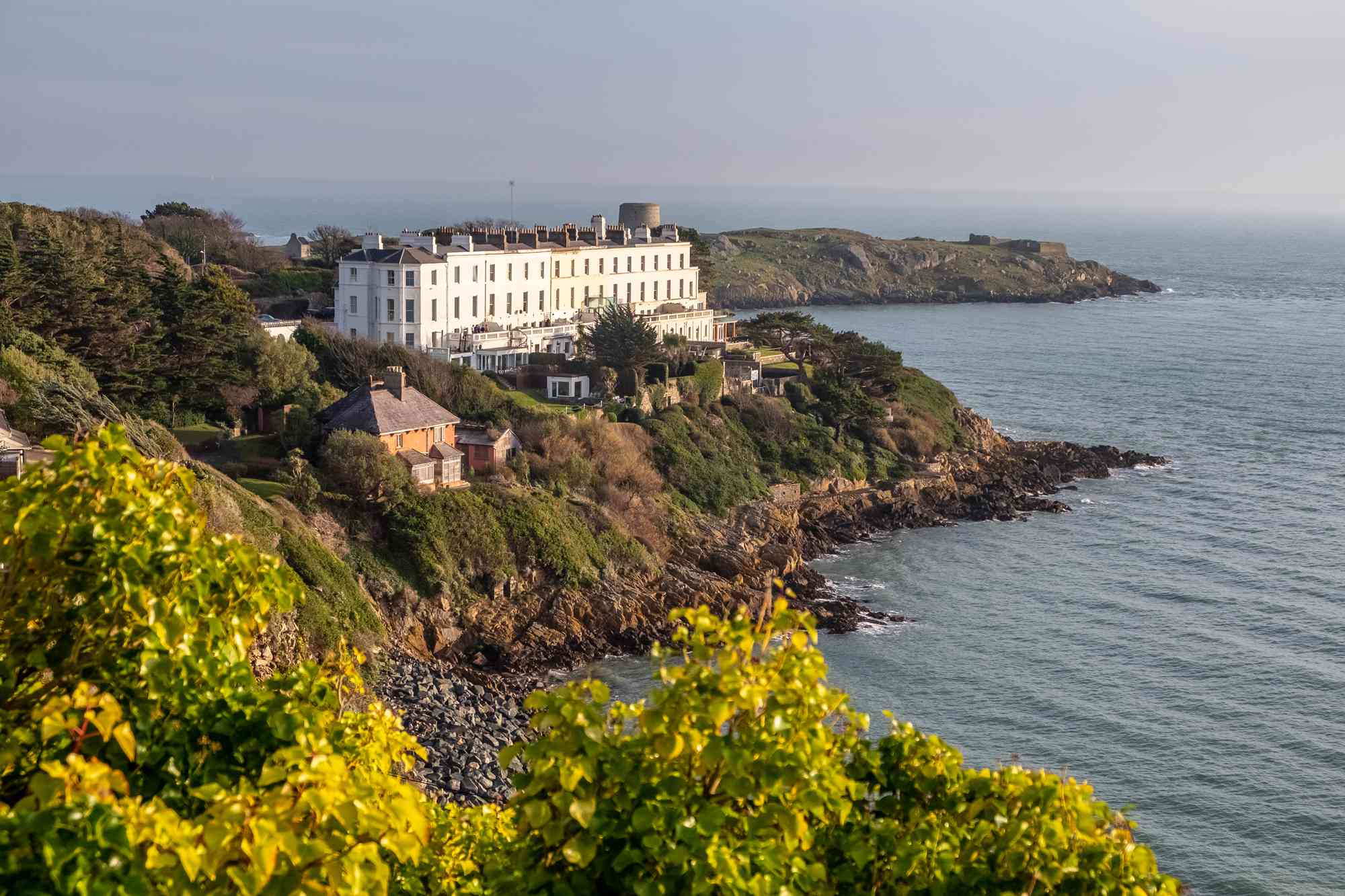 An image of the coast taken from Vico Road in Dalkey, Ireland