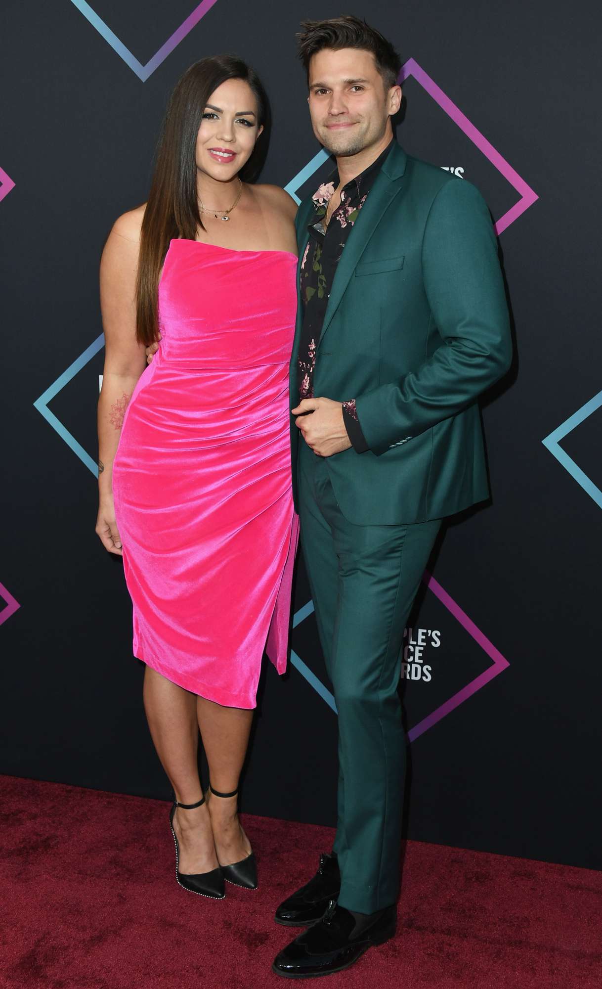 Katie Maloney and Tom Schwartz attends the People's Choice Awards 2018 at Barker Hangar on November 11, 2018 in Santa Monica, California