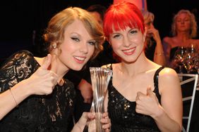 FRANKLIN, TN - NOVEMBER 30: ***EXCLUSIVE COVERAGE*** Honoree Taylor Swift and Recording Artists Hayley Williams of the group Paramore and Kid Rock at the CMT Artists of the Year at The Factory on November 30, 2010 in Franklin, Tennessee. (Photo by Rick Diamond/Getty Images for CMT)