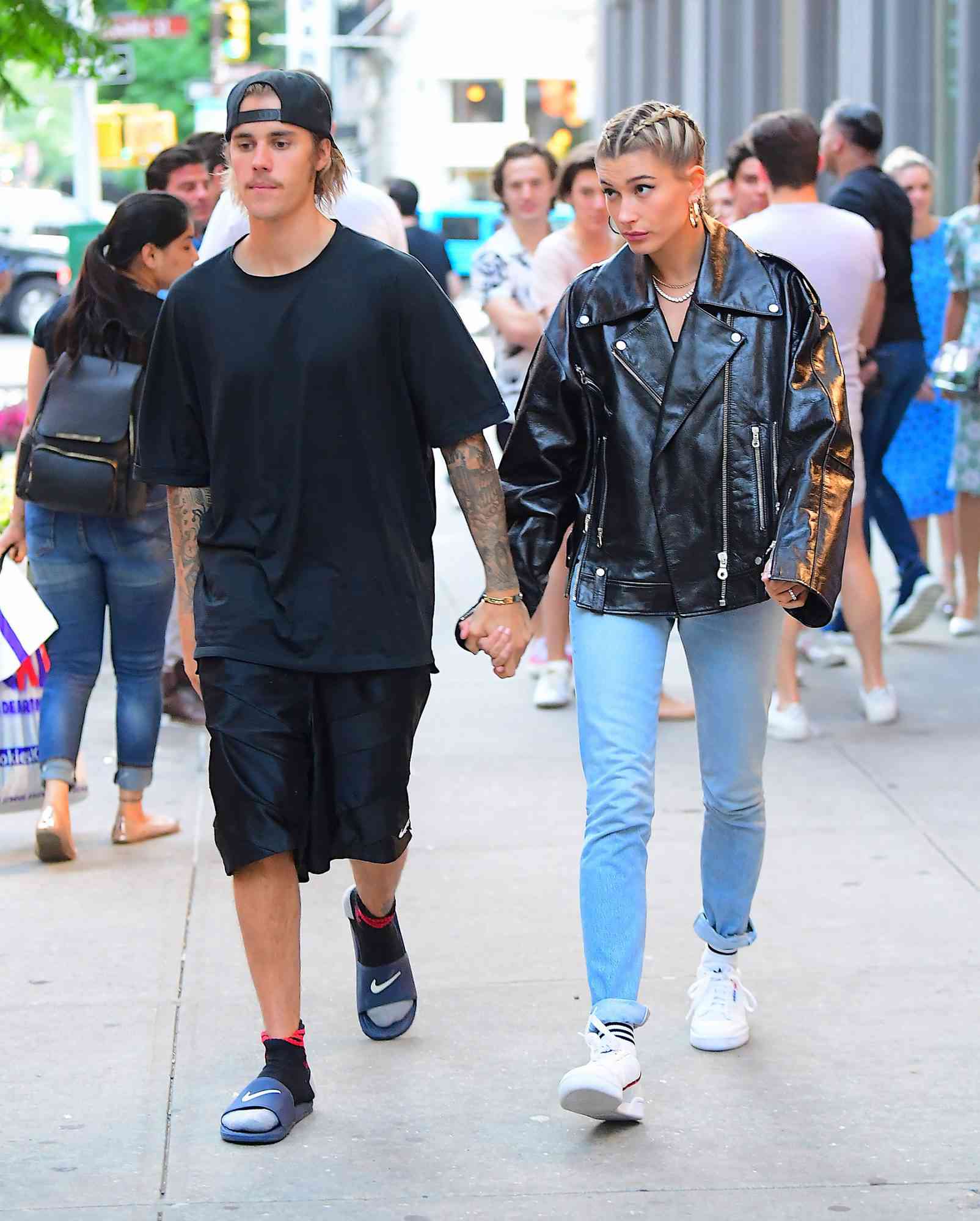 Justin Bieber And Hailey Baldwin Hold Hands As They Leave Dinner At Ciprianis In Soho