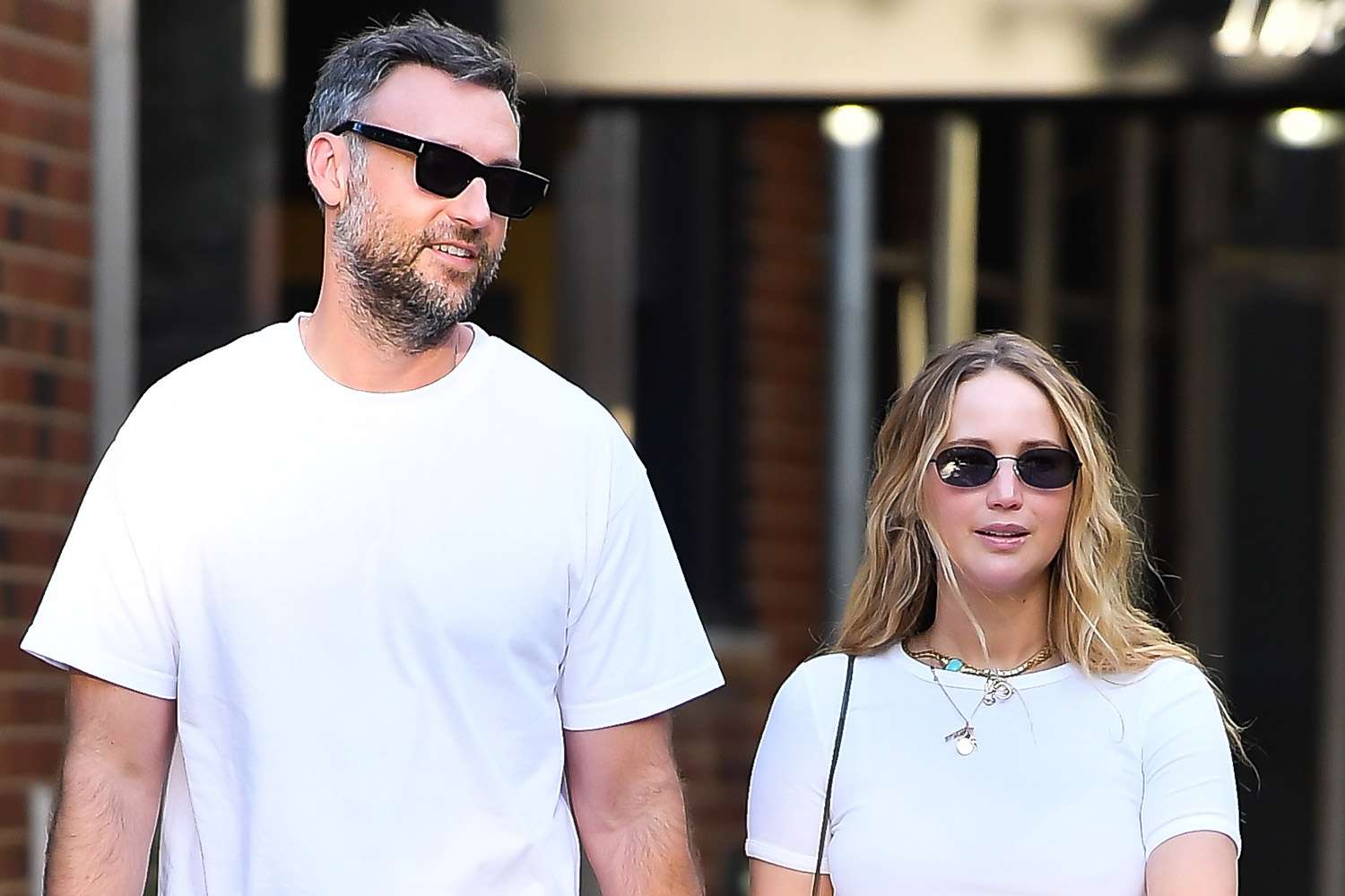 Jennifer Lawrence and Cooke Maroney head to dinner in New York City.