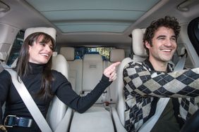 Lea Michele and Darren Criss in "Carpool Karaoke: The Series," premiering June 23, 2023 on Apple TV+.