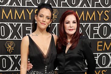 LOS ANGELES, CALIFORNIA - JANUARY 15: (L-R) Riley Keough and Priscilla Presley attends the 75th Primetime Emmy Awards at Peacock Theater on January 15, 2024 in Los Angeles, California.