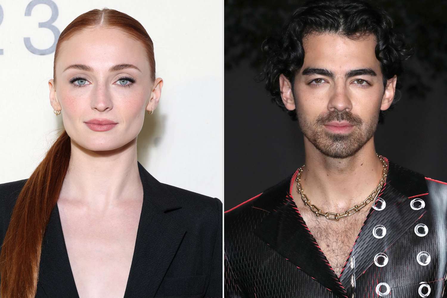 Sophie Turner attends the LVMH Prize Cocktail; Joe Jonas Second Annual Academy Museum Gala