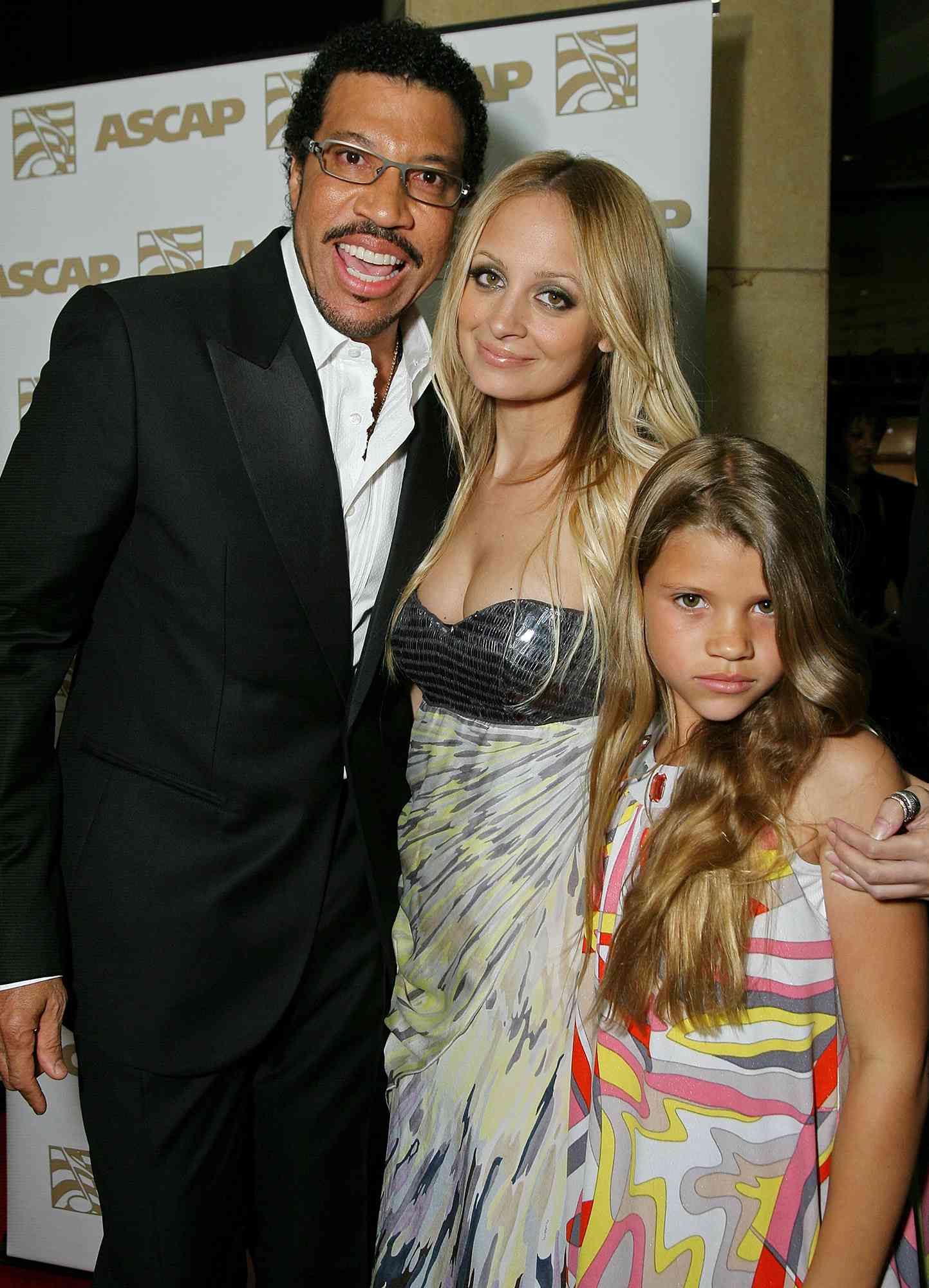 Lionel Richie and daughters Nicole Richie and Sophia Richie during the 2008 ASCAP Pop Awards