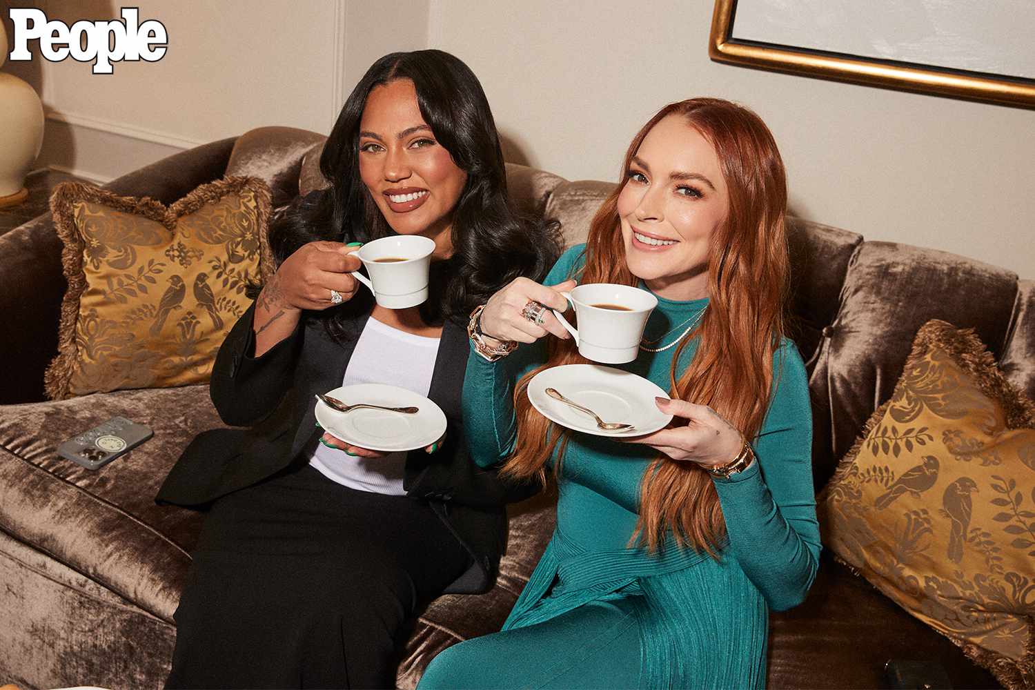 Ayesha Curry and Lindsay Lohan at The Plaza Hotel in NYC March 7