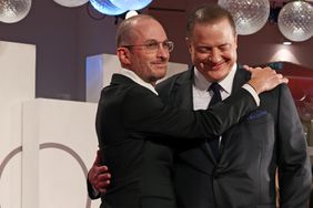 Director Darren Aronofsky and Brendan Fraser attend "The Whale" red carpet at the 79th Venice International Film Festival on September 04, 2022 in Venice, Italy.