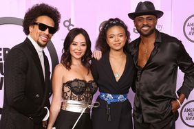 Jason Michael Fordham, Mandie Taketa, Maile Masako Brady, and Wayne Brady attend the 2022 American Music Awards at Microsoft Theater on November 20, 2022 in Los Angeles, California