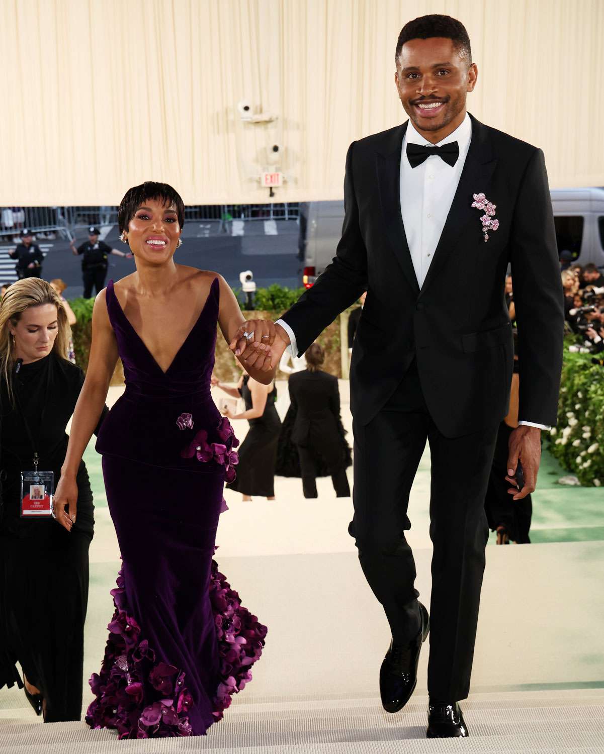 Kerry Washington and Nnamdi Asomugha attend The 2024 Met Gala Celebrating "Sleeping Beauties: Reawakening Fashion" at The Metropolitan Museum of Art on May 06, 2024