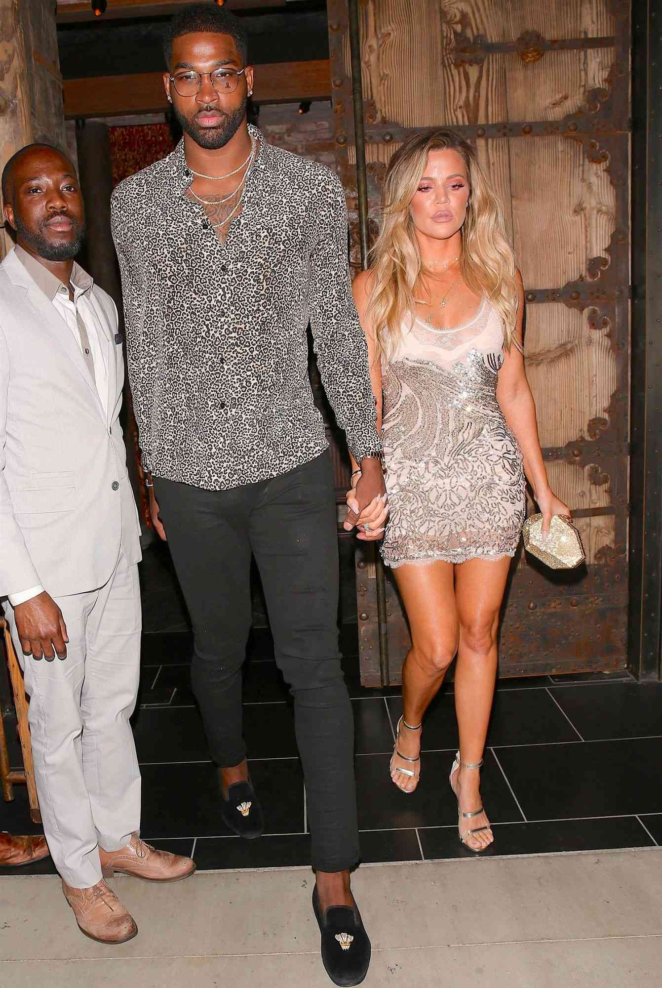 Hot Couple Khloe Kardashian and Tristan Thompson exit TAO hand in hand