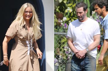 Keanu Reeves, Cameron Diaz and Matt Bomer are spotted on set of Apple's 'Outcome' in Los Angeles. Reeves was dressed casual in a white t-shirt, jeans, and leather boots. Diaz wore a brown dress over patterned leggings, and green sandals.