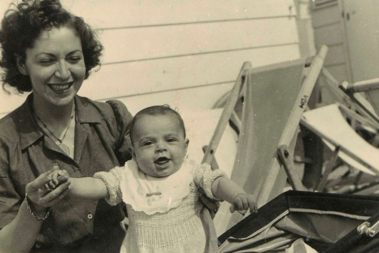 Diane von Furstenberg circa 1946 with mom