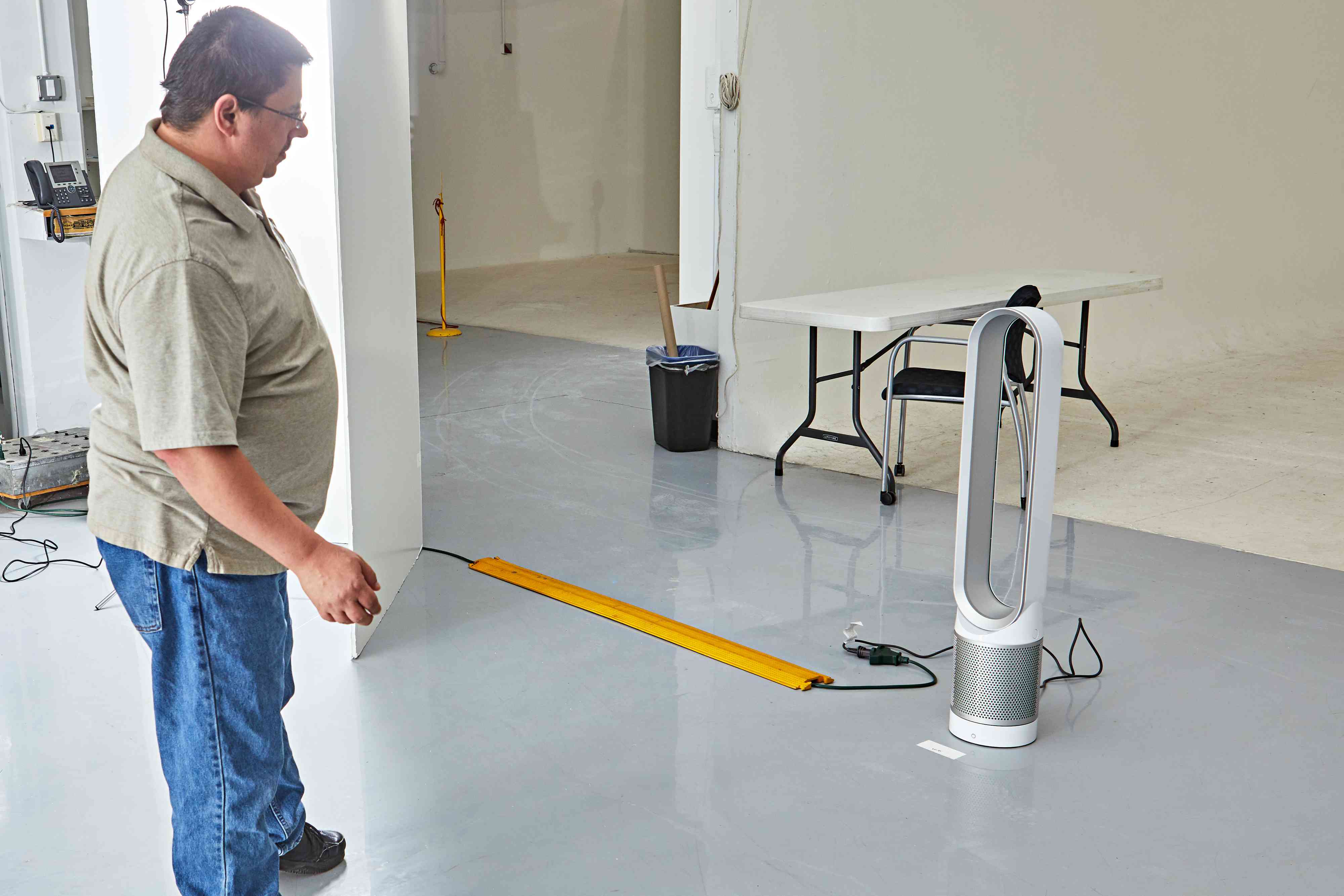 Person standing in front of the Dyson Pure Cool Purifying Fan