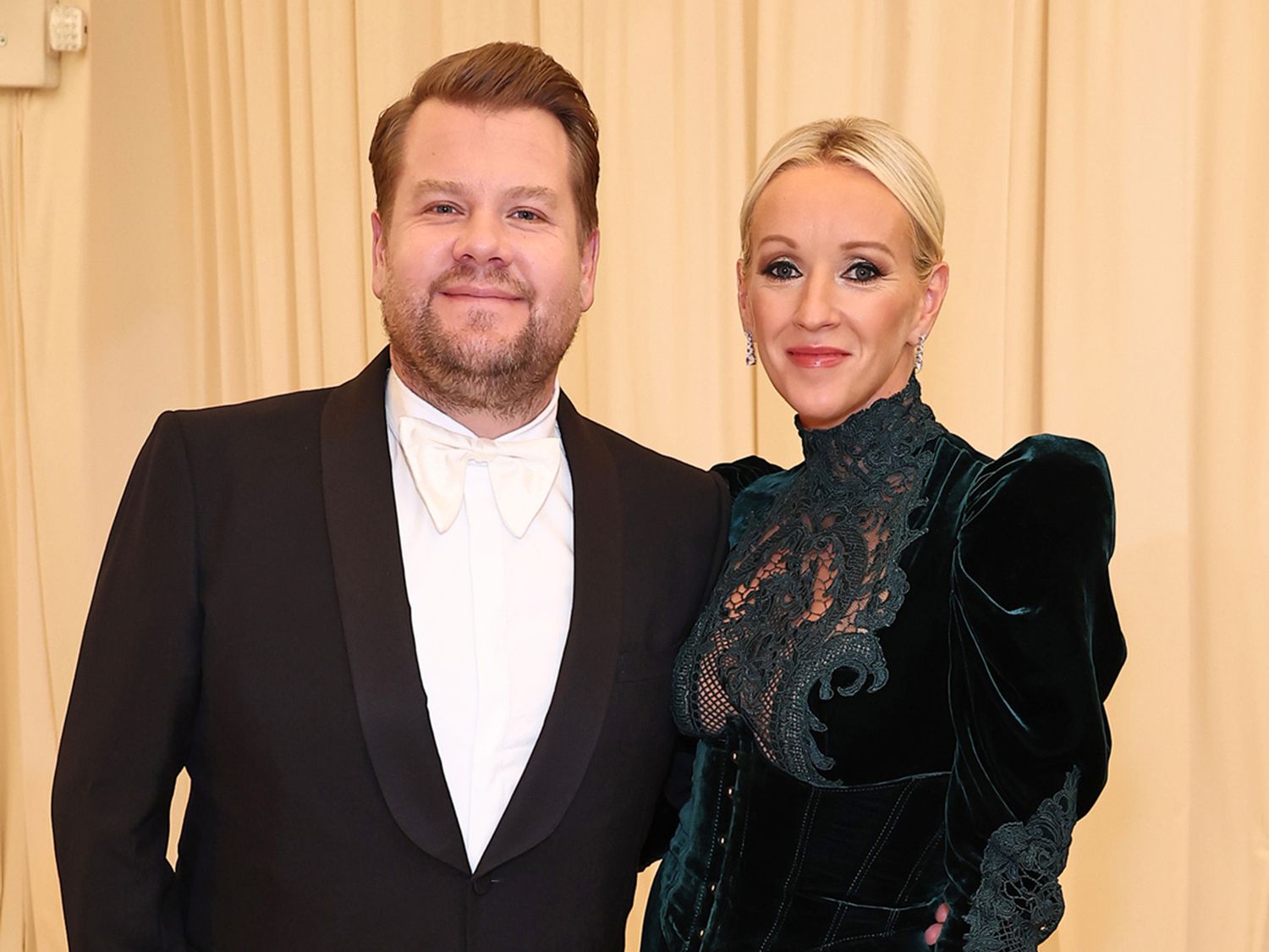 James Corden and Julia Carey arrive at The 2022 Met Gala Celebrating "In America: An Anthology of Fashion" at The Metropolitan Museum of Art on May 02, 2022 in New York City