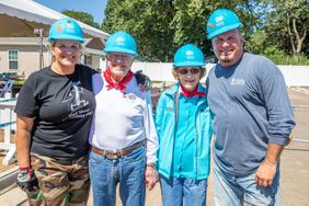 Jimmy and Rosalynn Carter with Garth Brooks and Trisha Yearwood, during the 2018 Jimmy and Rosalynn Carter Work project in Mishawaka, Indiana