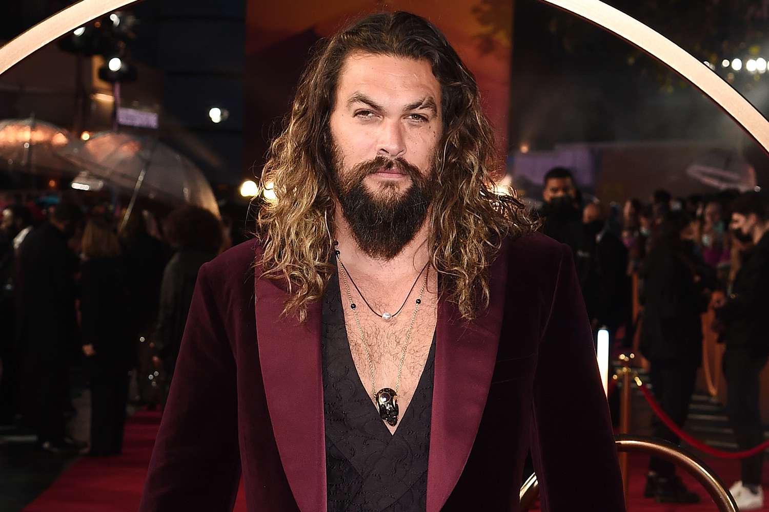 Jason Momoa attends the UK Special Screening of "Dune" at Odeon Luxe Leicester Square on October 18, 2021 in London, England