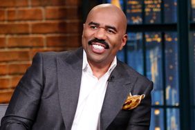 Steve Harvey during an interview on 'Late Night with Seth Meyers' on November 17, 2014.