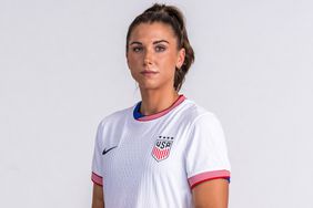 Alex Morgan of the United States poses during USWNT portraits at the team hotel on May 28, 2024 in Denver, Colorado. 