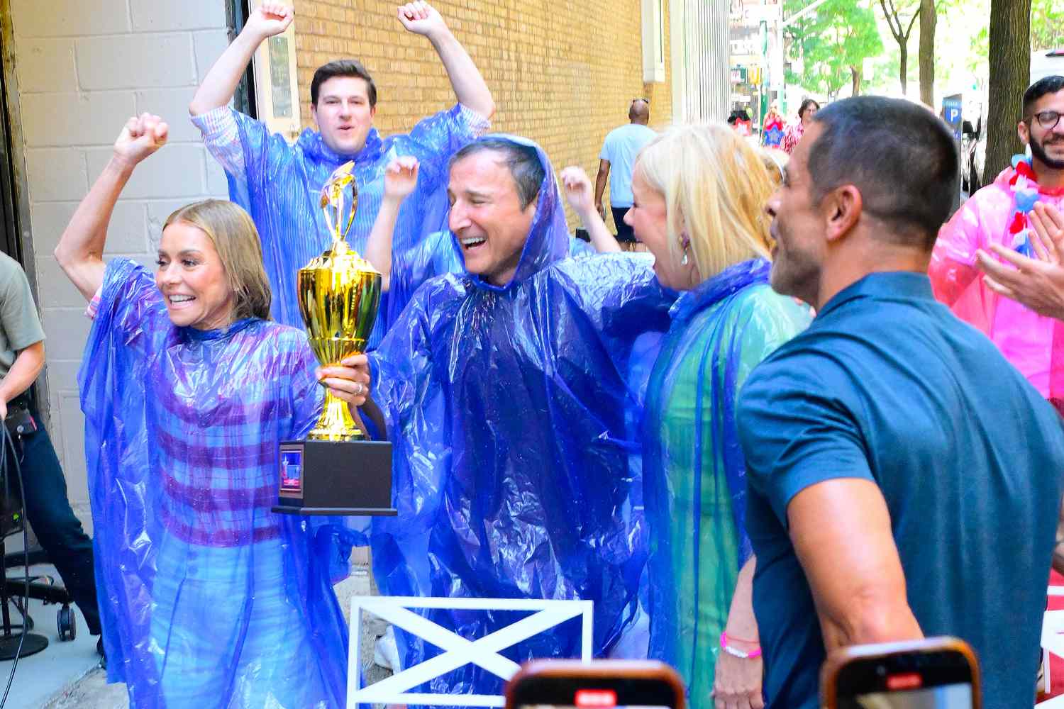 Kelly Ripa (L) and Caroline Rhea (R) on July 02, 2024 in New York City.