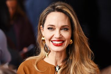 Angelina Jolie attends the opening night of "The Outsiders" at The Bernard B. Jacobs Theatre on April 11, 2024 in New York City.