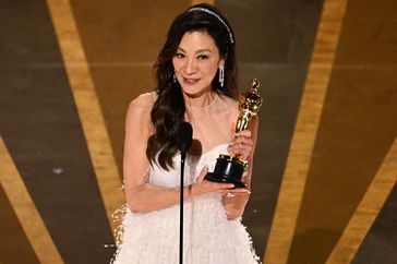 Malaysian actress Michelle Yeoh accepts the Oscar for Best Actress in a Leading Role for "Everything Everywhere All at Once" onstage during the 95th Annual Academy Awards at the Dolby Theatre in Hollywood, California on March 12, 2023.