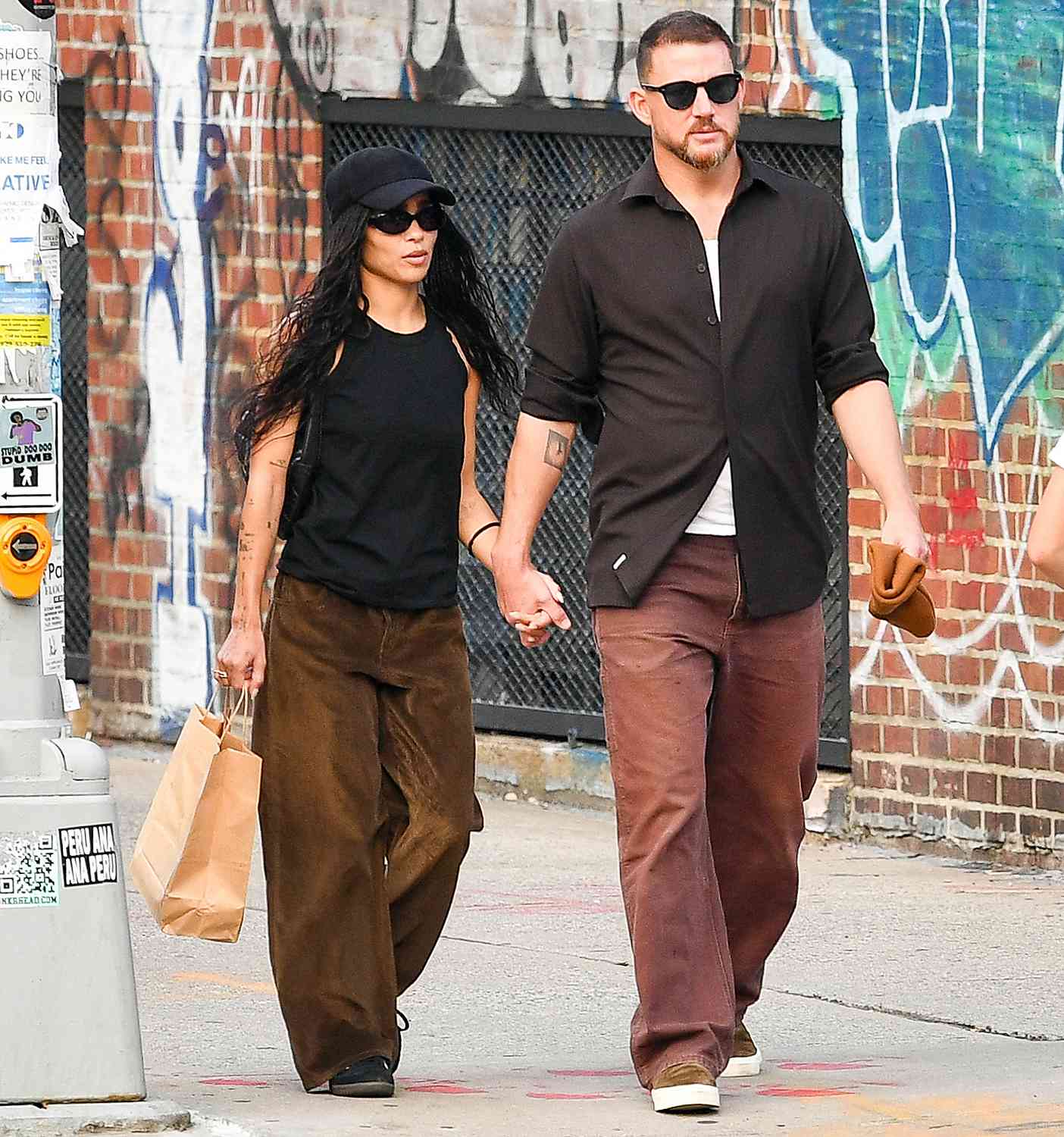 Channing Tatum and Zoe Kravitz are twinning as they holds hands while on a stroll in New York City.