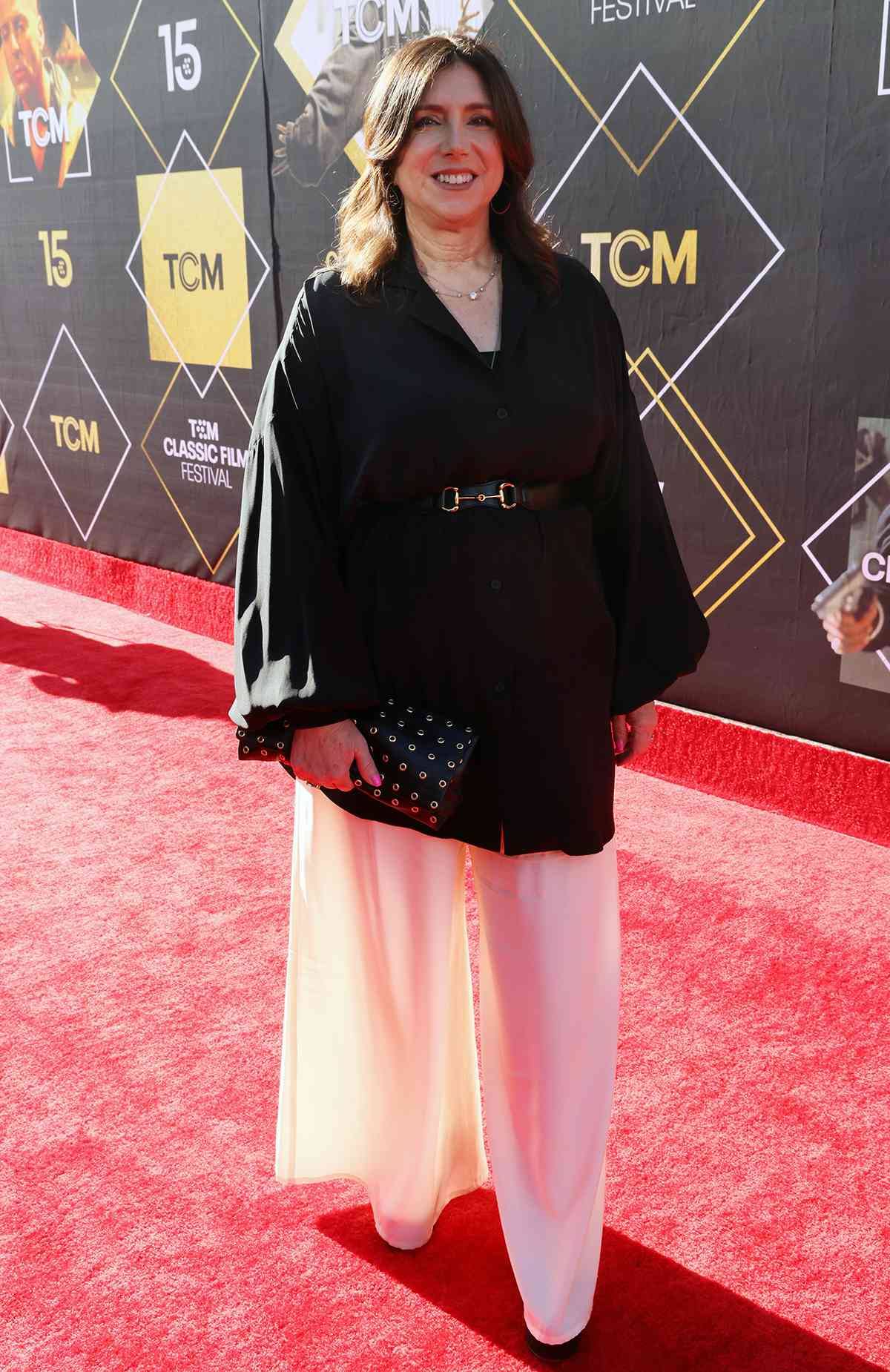 Stacey Sher attends the Opening Night Gala and 30th Anniversary Screening of "Pulp Fiction" during the 2024 TCM Classic Film Festival at TCL Chinese Theatre on April 18, 2024 in Hollywood, California. 