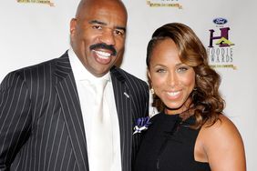 Steve Harvey (L) and wife Marjorie Harvey arrive at the ninth annual Ford Hoodie Awards at the Mandalay Bay Events Center August 13, 2011 in Las Vegas, Nevada