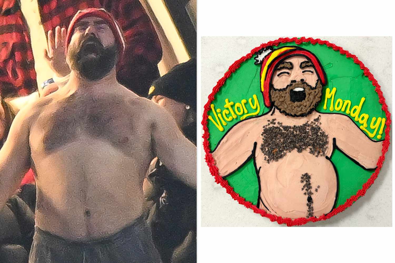 Jason Kelce Says Bakery Creating Cookie Cakes of His Topless Antics Are 'Pretty Spot On